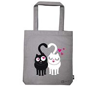 Moses Ed, il gatto Shopper Ed in Love | Tragetasche aus 100% Baumwolle