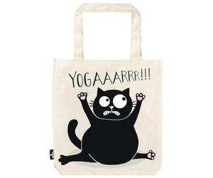 moses Ed, the Cat Baumwollshopper, Stofftasche aus 100% Baumwolle, mit Katzenmotiv, Shopper mit Standboden für Einkäufe, Büro oder Uni, 39 x 42 cm