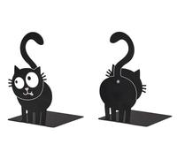 moses. Ed, The Cat - Set di 2 fermalibri per gatti neri, in metallo, decorazione per la libreria