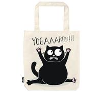 moses. Ed, the Cat Shopper Cat Yoga - Borsa in tessuto 100% cotone, motivo: gatti, 39 x 42 cm
