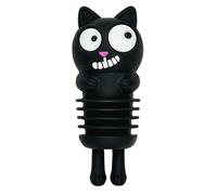 moses. Ed the Cat - Tappo in silicone per bottiglie, lavabile in lavastoviglie, a forma di gatto, colore: Nero