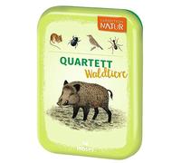 moses Expedition Natur Quartett Carte Viaggio in Scatola di Latta compatta, Gioco per Bambini a Partire dagli 8 Anni, Colore Giallo, 9864