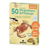 Moses. Expedition Natur - 50 Animali da Spiaggia e Piante domestiche | Carte di destinazione in Set | con interessanti Domande di Quiz