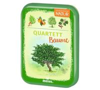 moses. Expedition Natur Quartett Alberi, Gioco di Carte per Bambini, Gioco da Viaggio in Scatola di Latta compatta da Viaggio, Gioco da Ragazzi a Partire dagli 8 Anni in su