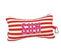 moses. Fernweh Mini cuscino da lettura Sun - Cuscino cervicale per viaggi con pratico moschettone, cuscino compatto per auto, aereo e spiaggia, cuscino da viaggio ergonomico con design estivo