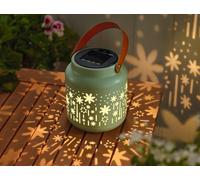 moses. Foglia & Bloom - Lampada solare per giardino, terrazza o balcone, con proiezione di luce, modulo solare rimovibile e luce LED, utilizzabile anche come portacandele