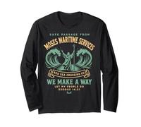 Moses Martime Servizi Divertente Cristiano Maglia a Manica