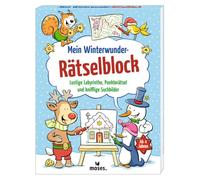 moses. Mein Winterwunder-Rätselblock, Lustige Labyrinthe, Punkterätsel und knifflige Suchbilder, Rätselspaß für Kinder, Raten, Spielen, Malen, Suchen, Beschäftigungsbuch ab 4 Jahren