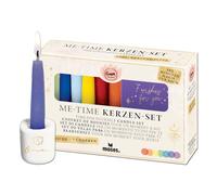 moses. Omm for you Me-Time - Set di 7 candele chakra per piccoli rituali, set di candele con mini guida e portacandele, idea regalo