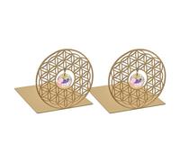 moses. Omm for You - Set di 2 fermalibri decorativi in metallo, con cristallo solare e fiore della vita, decorazione yoga