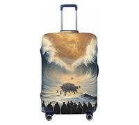 Moses Parted The Red Sea - Copertura elastica per valigia, da viaggio, antigraffio, con stampa, Nero , S