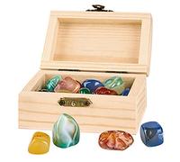 moses. Scrigno del Tesoro dei Pirati, Piccolo Baule in Legno con 24 minerali Veri, Scrigno del Tesoro in Legno per Bambini, Perfetto Anche per Il Compleanno dei Bambini con Caccia al Tesoro