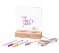 moses. Smile - Lavagna per appunti a LED, trasparente, con 3 penne, lavagna luminosa a LED, con cavo in tessuto USB-A