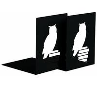 Moses Verlag libri_x 81644 - Reggilibri in metallo, a forma di gufo, colore: Ner