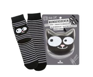 moses Wundersocken Ed the Cat-Calzini miracolosi, Nero, 42 Donna