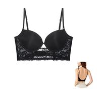 Mosestons Reggiseno Bordo in Pizzo Floreale Donna,Bellissimo Dorso a Forma di U,Elegante Reggiseni con Ferretto,S-XL