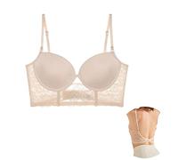 Mosestons Reggiseno Bordo in Pizzo Floreale Donna,Bellissimo Dorso a Forma di U,Elegante Reggiseni con Ferretto,S-XL