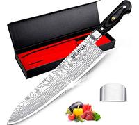 MOSFiATA Coltelli da Cucina, Coltello da Cucina Professionale Coltello Giapponese Gyuto Coltello Chef in Acciaio Inossidabile con Protezione del Dito - 25,4cm
