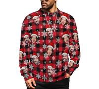 MOSGDBV Maglione Personalizzata Uomo & Donna - Il Tuo con Foto Testo, Maglioni con Girocollo Classico, Personalizzate Pullover Creativo, Regalo Originale per Compleanno, Natale O Uso Quotidiano L
