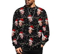 MOSGDBV Maglione Personalizzata Uomo & Donna - Il Tuo con Foto Testo, Maglioni con Girocollo Classico, Personalizzate Pullover Creativo, Regalo Originale per Compleanno, Natale O Uso Quotidiano S