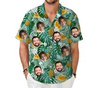 MOSGDBV MSIGDB Camicia Personalizzato Camicia Hawaii Uomo a Maniche Corte, Puoi Stampare la Tua Foto camicias Estiva Casual da Spiaggia con Bottoni per Il Tempo Libero Hawaiano Addio al Celibato