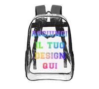MOSGDBV Zaino Trasparente Personalizzata Per Uomini E Donne - Il Tuo Con Foto Testo Nome - Zaino Da Viaggio Personalizzato Per Studenti, Viaggi & Regalo Perfetto Per Ragazzi E Ragazze