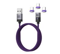 MOSHOU Cavo di ricarica magnetico 240W USB-A a USB-C (1,2m) - Collegamento flessibile, robusto e a ricarica rapida per iPhone 16 Pro Max, Samsung S25, iPad Pro/Air/Mini, MacBook Pro/Air