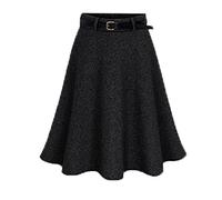 Moshow Gonna Pieghe Donna Gonne di Lana Invernale Abito Swing Senza Cintura