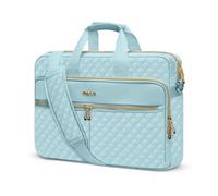 MOSISO 13-13,3 Pollici Borsa Porta Tracolla PC Laptop,Valigetta per Donne&Uomini,14 Pollici Quadrato Trapuntato Borsa Porta Computer Ufficio Viaggi Affari con 3 Tasche&Cinturino,Blu Ghiaccio