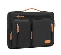 MOSISO 15,6 Pollici Custodia Laptop PC,15-16 Pollici Borsa Computer Compatibile con MacBook Pro 16, HP, Acer, Dell, Lenovo, ASUS, Borsa Trasporto Laterale Aperta con 5 Tasche Accessori&Cintura, Nero