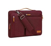 MOSISO 15 Pollici Borsa Tracolla Laptop, Custodia Computer Compatibile con MacBook Air 15 M4 M3 M2 2025-2023 / Pro A1990 A1707,Lato Open Borse Messenger&4 Cerniera Tasche&Handle, Vino Rosso