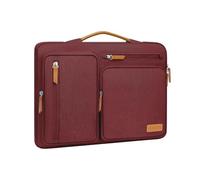 MOSISO 15 Pollici Custodia Laptop, 15 Pollici Custodia PC Compatibile con MacBook Air M4 M3 M2 2025 2024 2023, Dell XPS Plus, Lato Aperto Borsa con 4 Cerniera Tasche&Maniglia, Vino Rosso