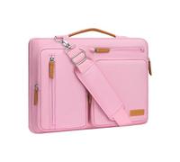 MOSISO 16 Pollici Borsa Tracolla Laptop, 15-15,6 Pollici Custodia Computer Compatibile con MacBook Pro 16, HP Dell Lenovo Asus,Lato Open Borse Messenger&4 Cerniera Tasche&Handle, Rosa
