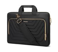 MOSISO 16 pollici Borsa Tracolla Laptop,15-15,6 pollici Custodia PC | Compatibile con MacBook Pro/Air,HP,Dell,Lenovo,Asus,Borse Messenger Front Invertito Trapezio Quilted Tasca&Belt,Nero