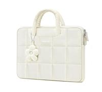 MOSISO 16 pollici Custodia Laptop,15-15.6 pollici Borsa PC Gonfia Compatibile con MacBook Pro 16, HP Acer Dell Lenovo Notebook,Borsa Computer Rectangle Quilted Manico&Ciondolo Flower, Sabbia