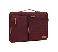 MOSISO 16 Pollici Custodia Laptop, 15-15,6 Pollici Custodia PC Compatibile con MacBook Pro 16, HP, Acer, Dell, Lenovo, ASUS, Lato Aperto Borsa con 4 Cerniera Tasche&Maniglia, Vino Rosso
