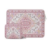 MOSISO 16 pollici Custodia Laptop Compatibile con MacBook Pro 16 Acer Dell | 14 pollici Borsa PC per HP Acer Dell Lenovo ASUS Notebook,Borsa Computer Neoprene Motivo Flower Nazionale Vintage&Pouch, Rosa