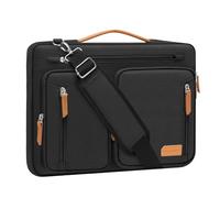 MOSISO Borsa Tracolla Protettiva 360 Laptop, 15-15.6 Pollici Borse Computer Compatibili con Macbook Pro 16,HP,Dell,Lenovo,Notebook, Borsa Tracolla con Side Open,5 Tasche Accessori&Cintura, Nero