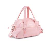 MOSISO Borsone Palestra Donna Piccola Carina, Mini Borsone da Viaggio, Borsa da Viaggio con Tre Strisce Orizzontali, Tasca Frontale, Borsa Leggera per Uomo Donna, per Viaggio Sport Fitness Yoga, Rosa