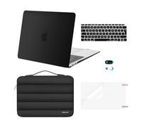 MOSISO Compatibile con MacBook Air 13 Cover M1 2022 2021 2020 2019 2018 | Manicotto Borsa&Copritastiera&Webcam Cover&Pellicola&Case per MacBook Air 13,3 pollici A2337 A2179 A1932, Nero