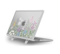 MOSISO Cover Compatibile con MacBook Air 13 Pollici 2025 2024 2023 2022 M3 A3113 M2 A2681 per Air 13,6 Pollici Custodia,Case Protettiva Erbacce Rigogliose Servizio Pesante Staffa Piega,Trasparente