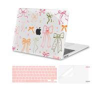 MOSISO Cover Compatibile con MacBook Air 13 Pollici M1 2021 2020 2019 2018 A2337 A2179 A1932 Custodia, Fiocchi Seta Case Rigida&Copritastiera&Pellicola, Trasparente