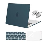 MOSISO Cover Compatibile con MacBook Air 15 Pollici Custodia 2025 2024 2023 M4 A3241 M3 A3114 M2 A2941 Touch ID,Case Plastica Protettiva&Copritastiera&Proteggi Schermo&Tipo C,Verde Acqua