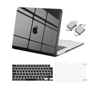 MOSISO Cover Compatibile con MacBook Air 15 Pollici Custodia 2025 2024 2023 M4 A3241 M3 A3114 M2 A2941 Touch ID,Case Plastica Protettiva&Copritastiera&Proteggi Schermo&Tipo C,Nero Fumo