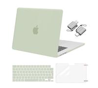 MOSISO Cover Compatibile con MacBook Air 15 Pollici Custodia 2025 2024 2023 M4 A3241 M3 A3114 M2 A2941 Touch ID,Case Plastica Protettiva&Copritastiera&Proteggi Schermo&Tipo C,Salvia Verde