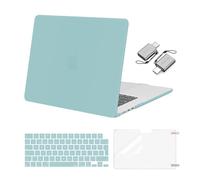 MOSISO Cover Compatibile con MacBook Air 15 Pollici Custodia 2025 2024 2023 M4 A3241 M3 A3114 M2 A2941 Touch ID,Case Plastica Protettiva&Copritastiera&Proteggi Schermo&Tipo C,Acquamarina