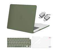 MOSISO Cover Compatibile con MacBook Air 15 Pollici Custodia 2025 2024 2023 M4 A3241 M3 A3114 M2 A2941 Touch ID,Case Plastica Protettiva&Copritastiera&Proteggi Schermo&Tipo C,Militare Verde