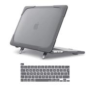 MOSISO Cover Compatibile con MacBook Pro 13 Pollici Custodia 2025 2024 2023 2022 2021 2020 M2 M1 A2338 A2289 A2251,Servizio Pesante Staffa Piega Case Plastica Protettiva&Copritastiera,Grigio
