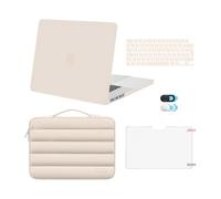 MOSISO Cover Compatibile con MacBook Pro 16 Pollici 2025-2021 M4 M3 M2 M1 A3403 A3186 A2991 A2780 A2485,Custodia Rigida&Borsa a Tracolla Imbottita&Copritastiera&Webcam Cover&Pellicola, Sabbia