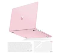 MOSISO Cover Compatible with MacBook Pro 14 Pollici 2024-2021 M4 M3 M2 M1 A3112 A3185 A3401 A2918 A2992 A2779 A2442,Naturale Ultra-Sottile Custodia&Copritastiera&Proteggi Schermo,Rosa Baby